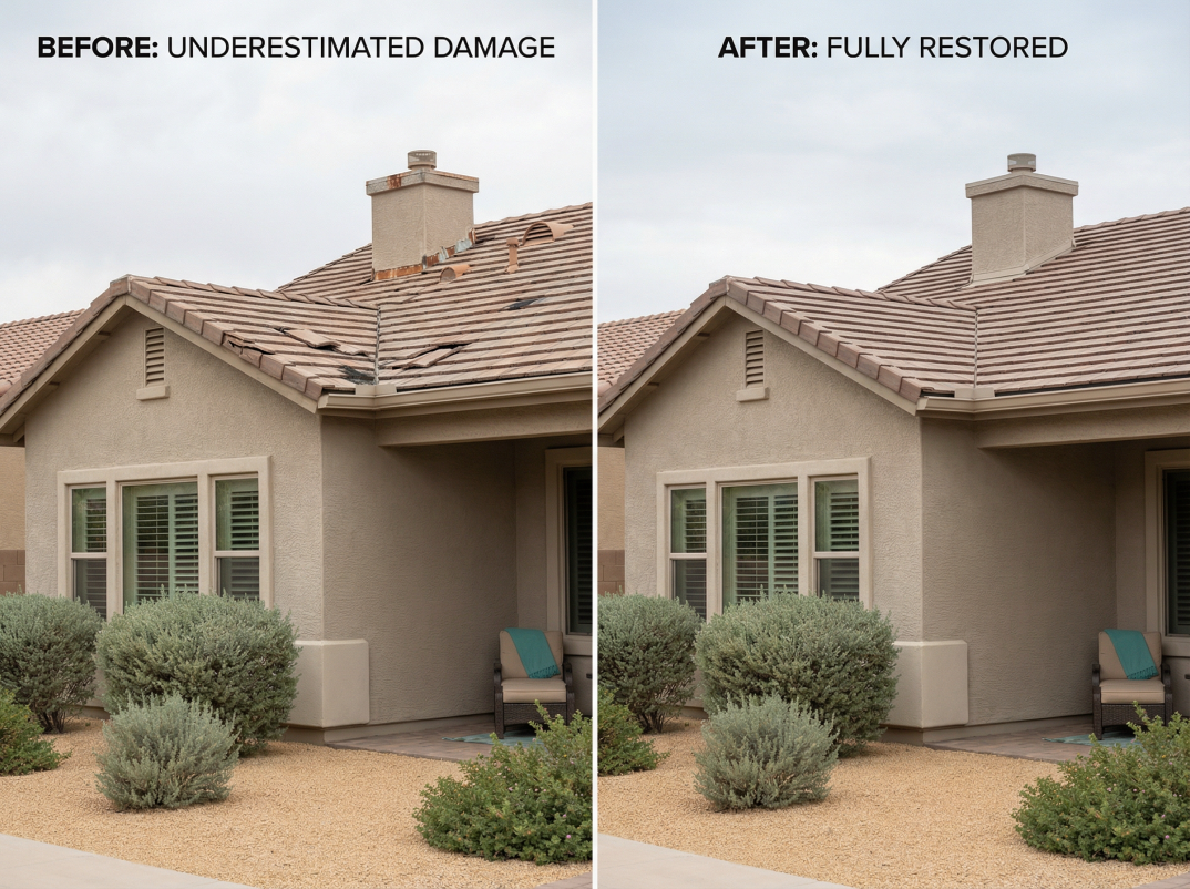 Roof storm damage claim result