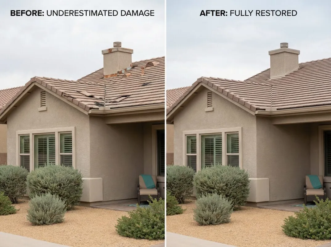 Roof storm damage claim result